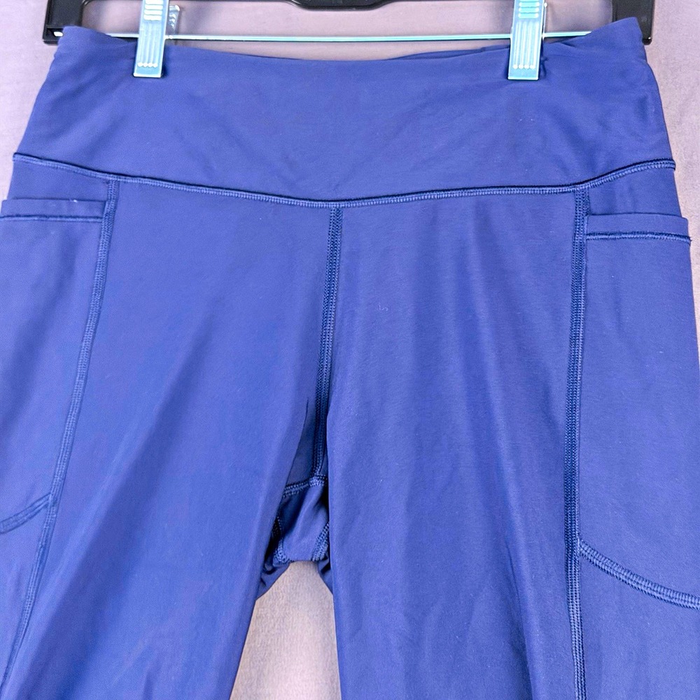 Victoria Sport Women's Navy Pull-On Leggings M Pockets Stretch Yoga Athleisure